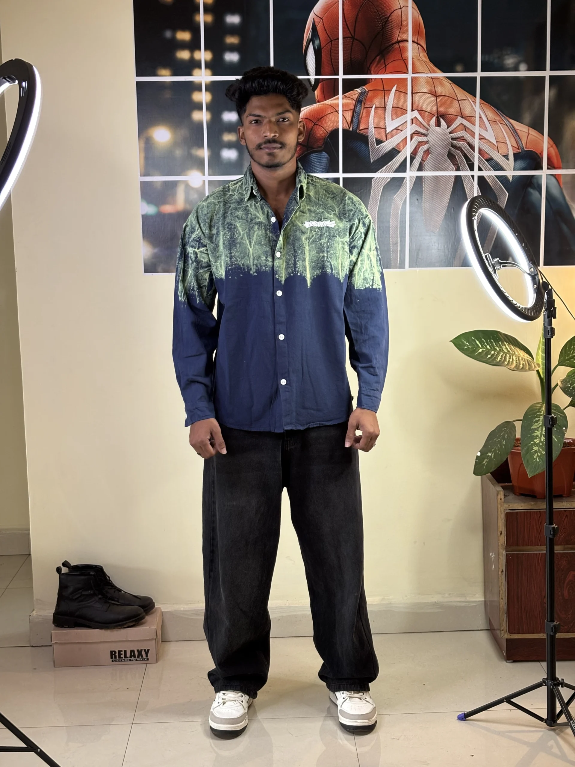 Toxic Bloom Acid-Wash Over sized blue shirt - Image 3