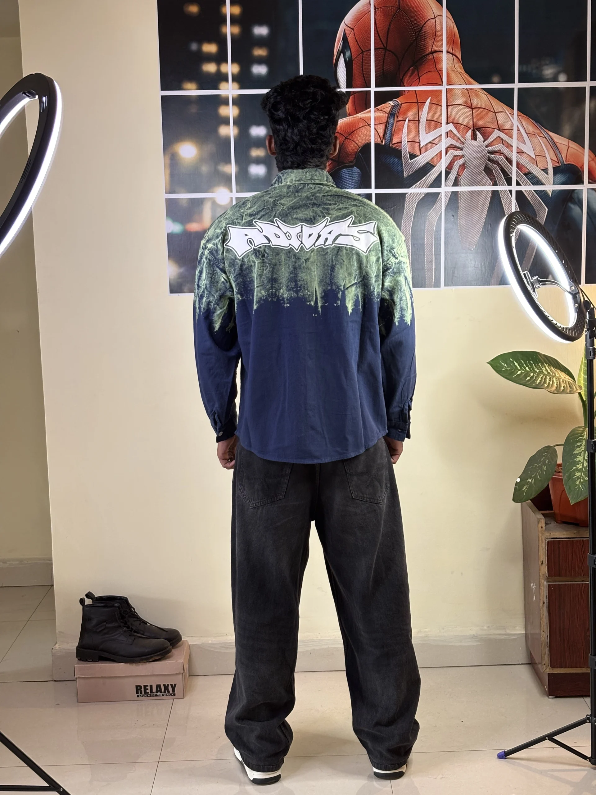 Toxic Bloom Acid-Wash Over sized blue shirt - Image 5