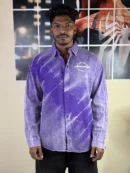 Acid wash voilet shirt