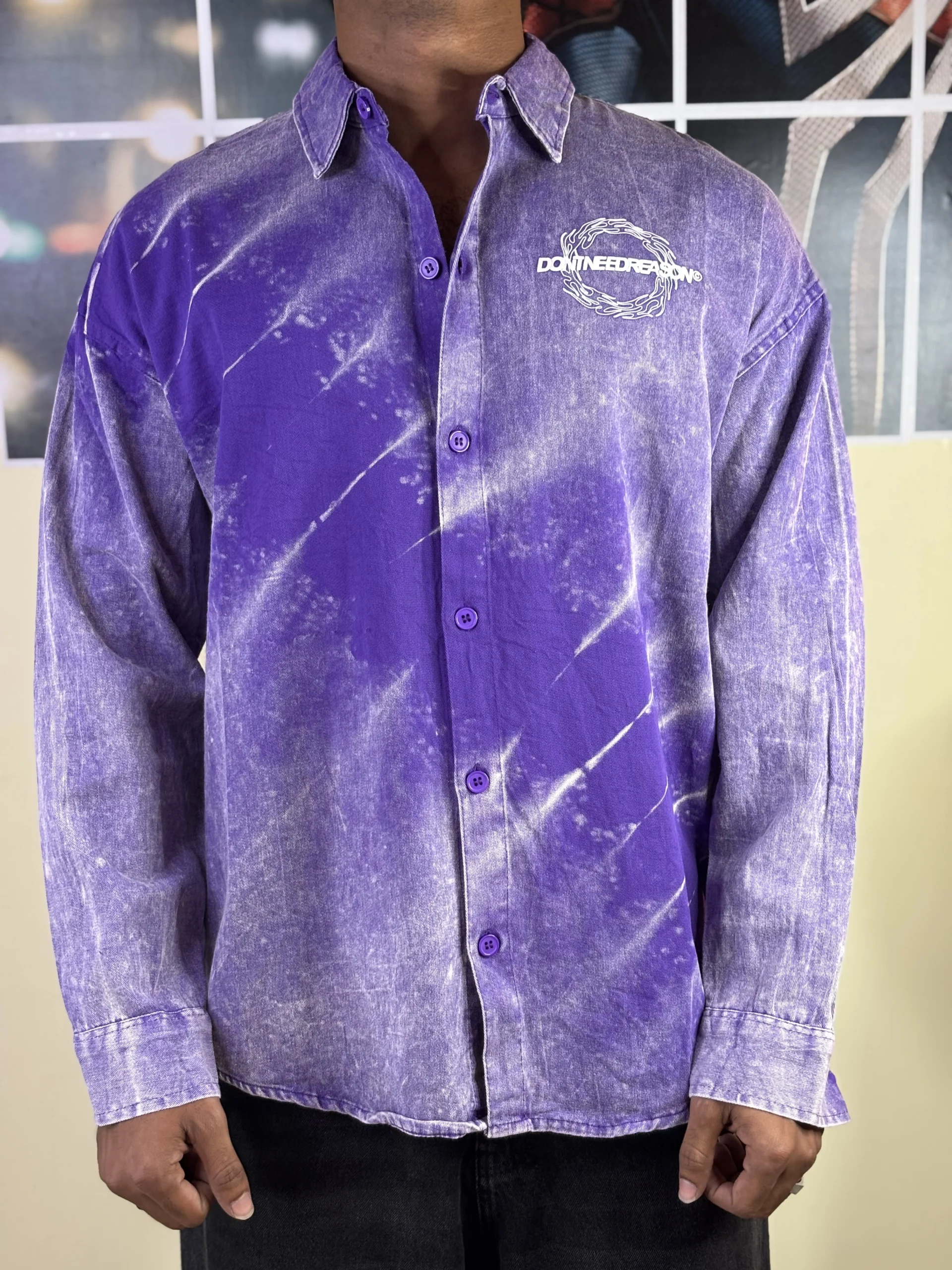 Acid wash voilet shirt - Image 3