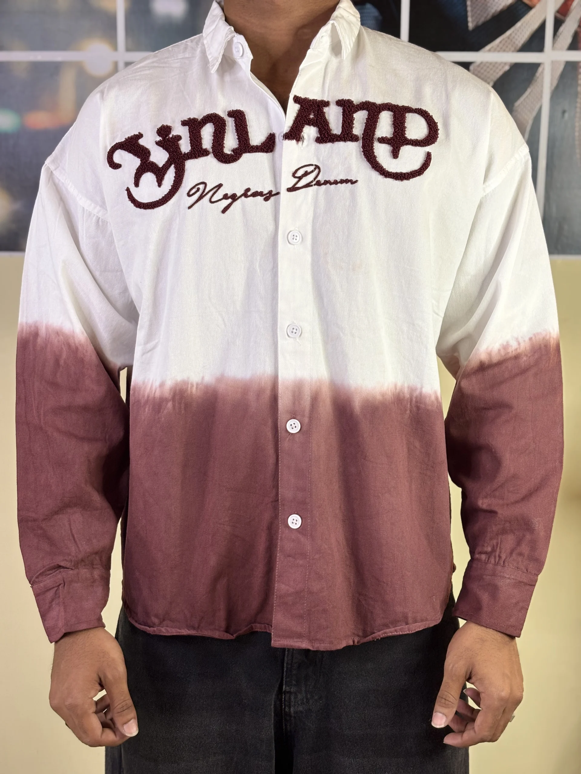 maroon & white shirt - Image 3