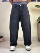 Premium wide leg baggy jean black