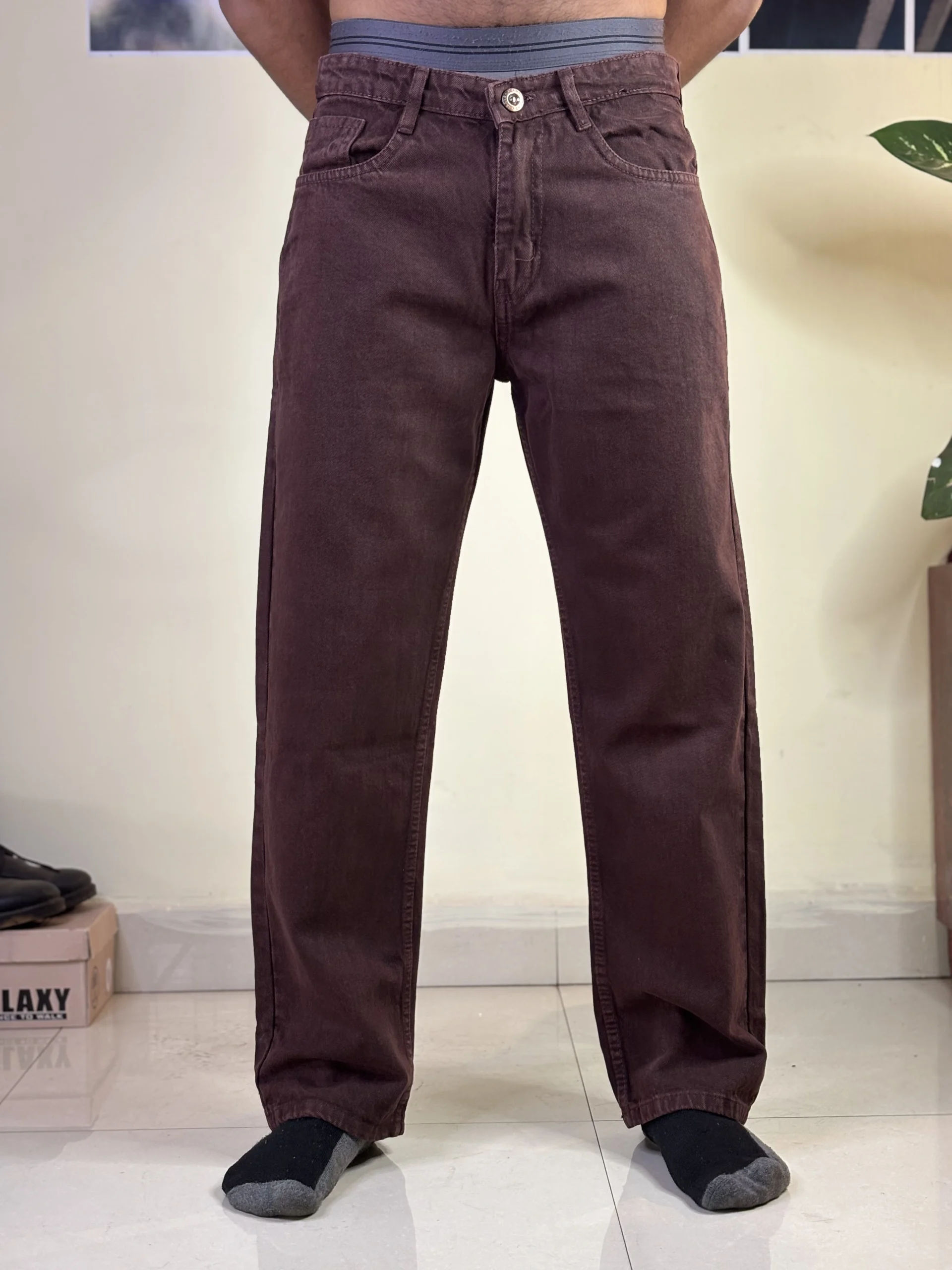 Premium brown baggy jean