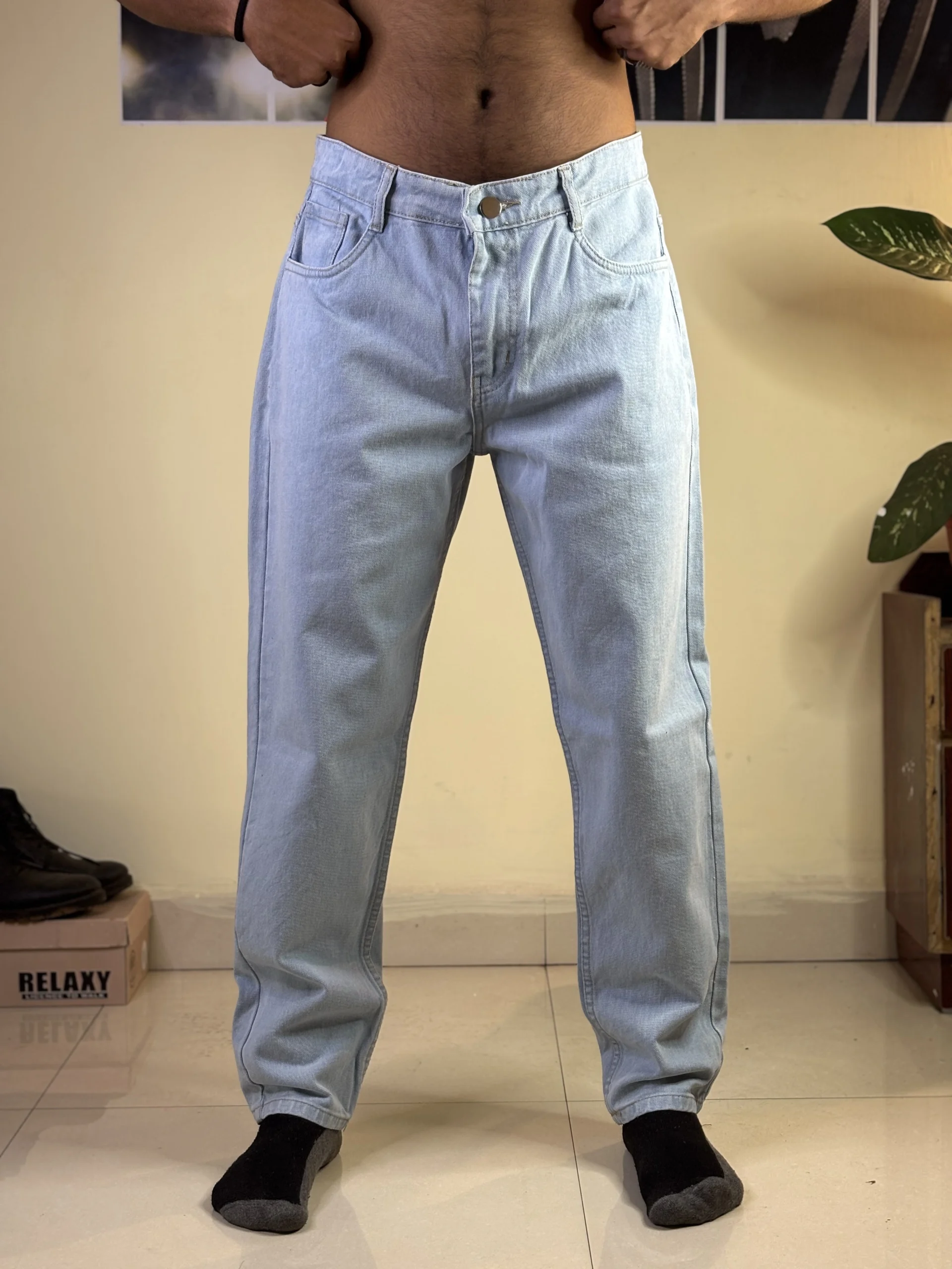 Sky Blue mom fit Jean