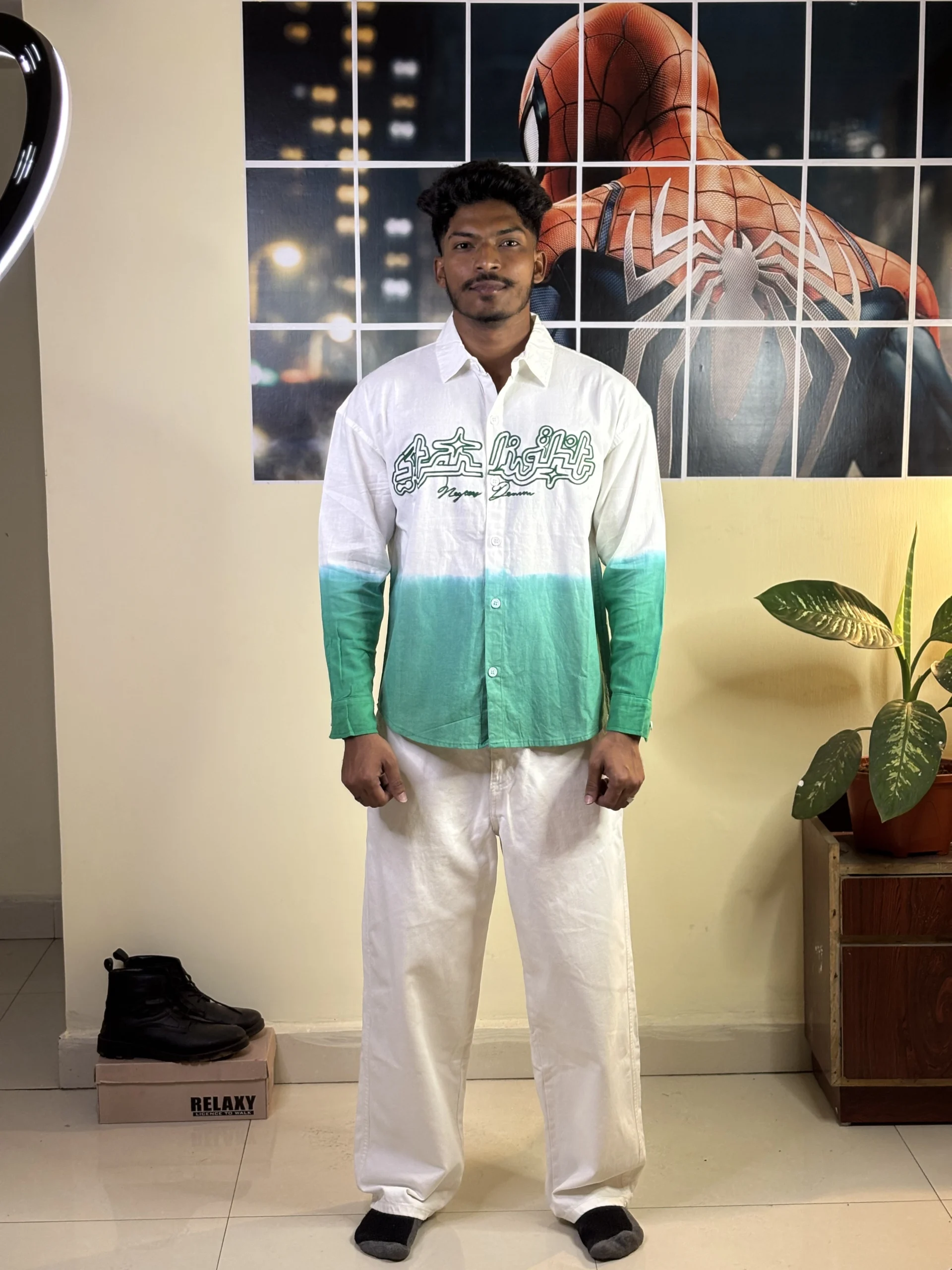 green & white shirt - Image 2